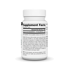 Source Naturals Vitamin D-3 label close-up; 400 IU dosage for daily intake.