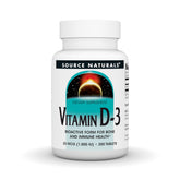 Source Naturals Vitamin D-3 1000 IU bottle with capsules supporting bone health