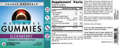 Vitamin D inclusion noted on the Source Naturals Elderberry Gummies label