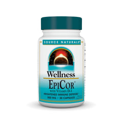 Source Naturals Wellness EpiCor D3 bottle viewed for daily immune support.