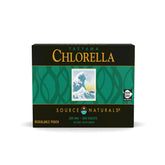 Source Naturals Yaeyama Chlorella box front highlights vegetarian B12 source.