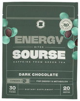 Sourse Dark Chocolate Energy Bites pack showing a convenient vegan snack