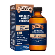 Sovereign Copper Hydrosol bottle pour shows bioavailable copper for daily wellness.