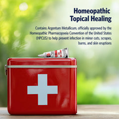 Sovereign Silver First Aid Gel packaging side detail communicates label clarity and GMP-certified quality