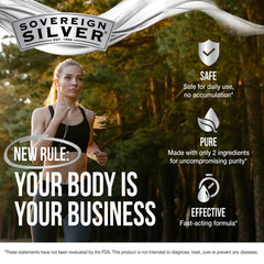 Sovereign Silver, gotero en uso: dosificación conveniente.