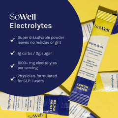 SoWell Electrolytes lemon coconut water ingredients for natural hydration