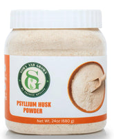 Sownandgrown psyllium husk powder bag closeup, fine texture for digestion support