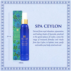 SPA CEYLON De-Stress mist spritz demonstrates quick-relief application