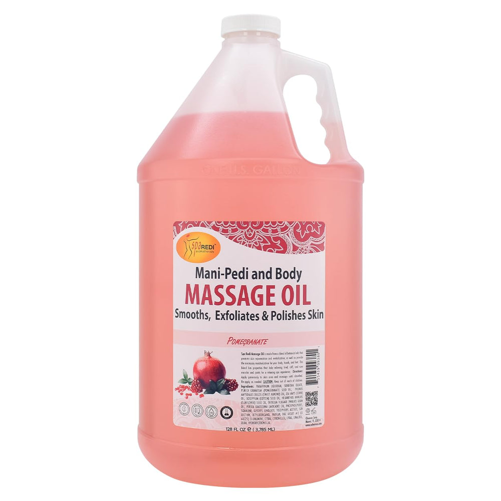 SPA REDI pomegranate massage oil bottle for full body relaxation