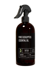 Spa Sense Pure Eucalyptus Shower Mist bottle releasing a refreshing aroma for steam rooms.