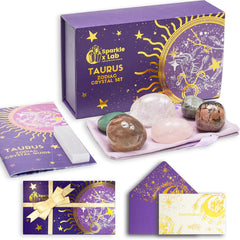 Sparkle x Lab Taurus crystals in a gift box for zodiac energy and inspiration