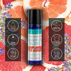SpaRoom cobalt-blue bottle Tranquil, ready for diffusers and steady room freshness.