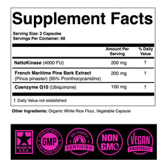 SPARTIS nattokinase bottle label highlighting capsule formula