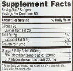 Spectrum Essentials Fish Oil label closeup showing GOED-certified sustainable sourcing