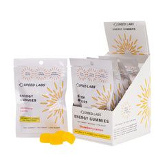 Speed Labs Caffeine Energy Gummies packaging front for on-the-go energy.