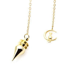 Spirit Hunter pendulum close-up shows 18K gold-plated brass surface for refined divination.