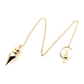 Spirit Hunter Goddess brass pendulum with Moon Cat drop for dowsing insights.