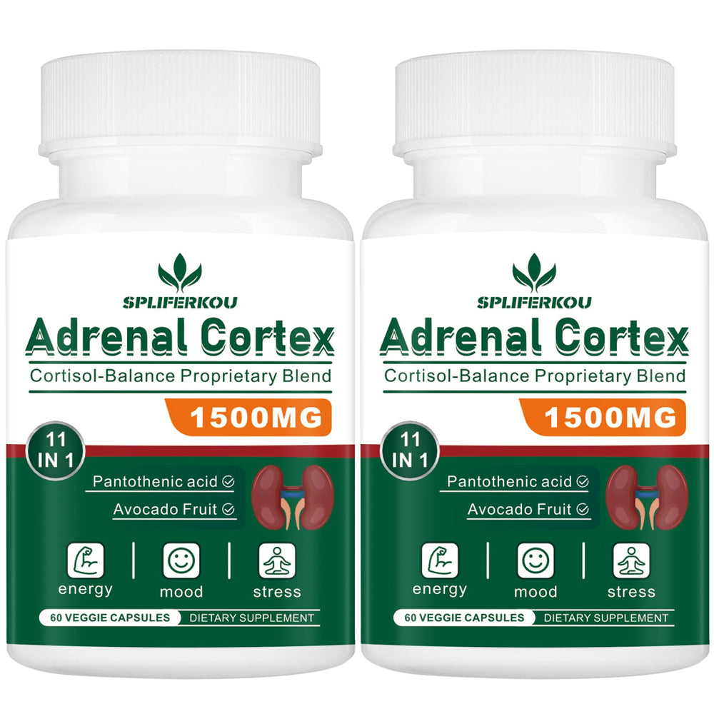 Spliferkou adrenal support bottle and capsules for balanced cortisol and steady energy