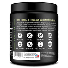 Sport Formula 99 Organic Greens powder packaging bag on pantry convenient daily greens