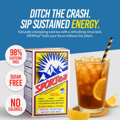 SPORTea Iced served in a glass with ice and citrus notes