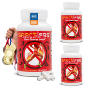 SportLegs fast fitness boost bottle front displays the vegan endurance supplement for extended workouts.