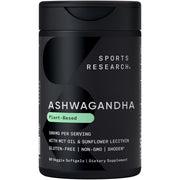 Sports Research Ashwagandha softgels bottle for daily relaxation and sleep support