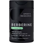 Sports Research Berberine softgels with coconut oil bottle for daily wellness support