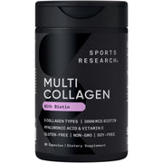 Sports Research Biotin-Infused Collagen bottle front supports daily beauty routines