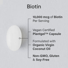 Sports Research Biotina 10,000 mcg cápsulas veggie para uso diario.