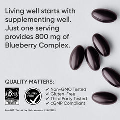 Sports Research Blueberry Capsules packaging shows organic EVOO for enhanced whole-ingredient delivery.