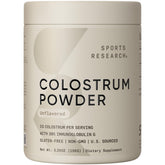 Sports Research Bovine Colostrum Powder bottle highlights purity for daily wellness.