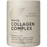 Sports Research Collagen Beauty Complex tub with unflavored powder ready for daily use