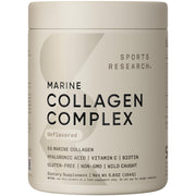 Sports Research Collagen Beauty Complex tub with unflavored powder ready for daily use