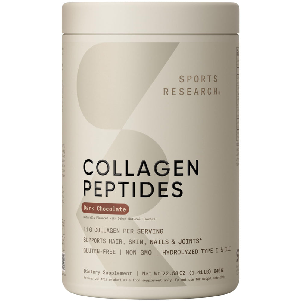 Sports Research Collagen Peptides bottle for daily beauty and joint support.
