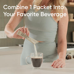 Sports Research Collagen Peptides poured into coffee for morning routine