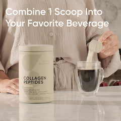 Sports Research Collagen Peptides front of tub highlighting vanilla flavor.