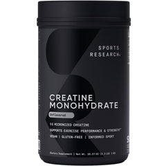 Sports Research Creatine Monohydrate bottle and label ready to support lean muscle goals.
