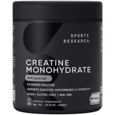 Sports Research Creatine Monohydrate powder with scoop aids consistent dosing during workouts.