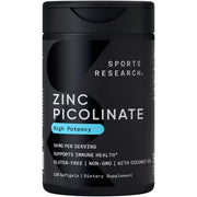 Sports Research high potency zinc picolinate bottle on shelf for daily mineral support