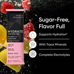 Sports Research Hydrate Lemon Lime packet offers sugar-free flavor during activity