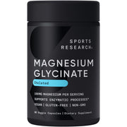 Sports Research Magnesium Glycinate bottle label showing sleep support benefits