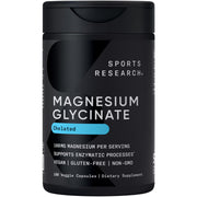 Sports Research Magnesium Glycinate bottle-label highlights restful sleep support.