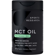 Sports Research MCT Oil Capsules bottle showcasing high-potency coconut-derived formula.