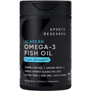 Sports Research Omega-3 1250 softgel bottle shows sustainable MSC certification for responsible sourcing