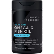 Sports Research Omega-3 fish oil bottle with capsules for daily omega-3 intake