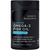 Sports Research Omega-3 bottle with label, convenient daily wellness supplement