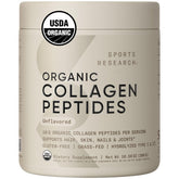 Sports Research Organic Collagen Peptides bottle for daily supplementation.