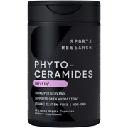 Sports Research Phytoceramides bottle front view highlighting Ceratiq for daily skin hydration.