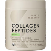 Sports Research premium collagen peptides and organic matcha powder jar for daily shakes