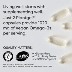 Sports Research vegan omega-3 algae oil softgels carrageenan-free formula supports daily plant-based intake